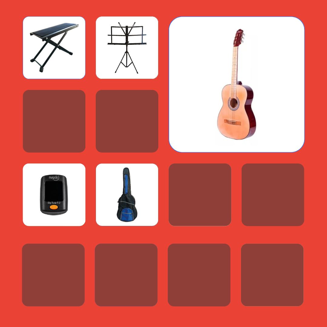 Kit Guitarra Clásica con Banquillo
