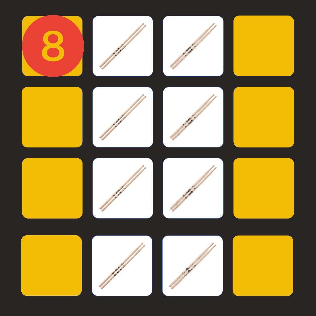 Kit 8 Pares de Baquetas